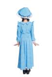 British colonial farm dress girls costume children blue dot dress cosplayM40648