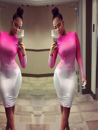 Women Fashion Sexy Bodycon Clubwear Midi Dress M2330