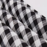 Women Retro Dress Black And White Check Belt Slimming Casual Dress 5039