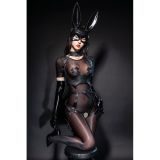 Bunny Sexy Underwear SM Blood Drops Body Black Silk Temptation Open File Free Performance Clothes XX