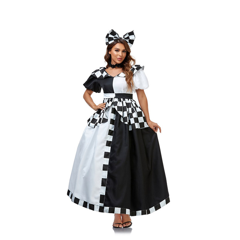 Elise Wonderland Halloween Cosplay Plaid Mickey Mouse Costume DL2029