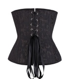 24 Steel Bone Sexy Black Jacquard Underbust M1286