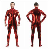 Mens Sexy Leather Metallic Zentai Suit M7328