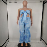 sexy tube top slim two piece top and pants sets M8599