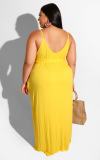 Womens Spaghetti Strap Beach Maxi Dress Plus Size M8425