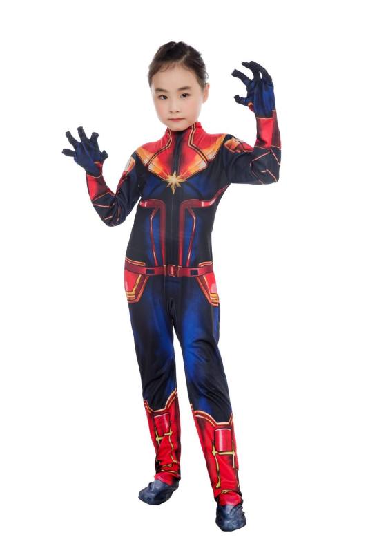 Girls Captain Marvel Cosplay Costume Bodysuit M40650