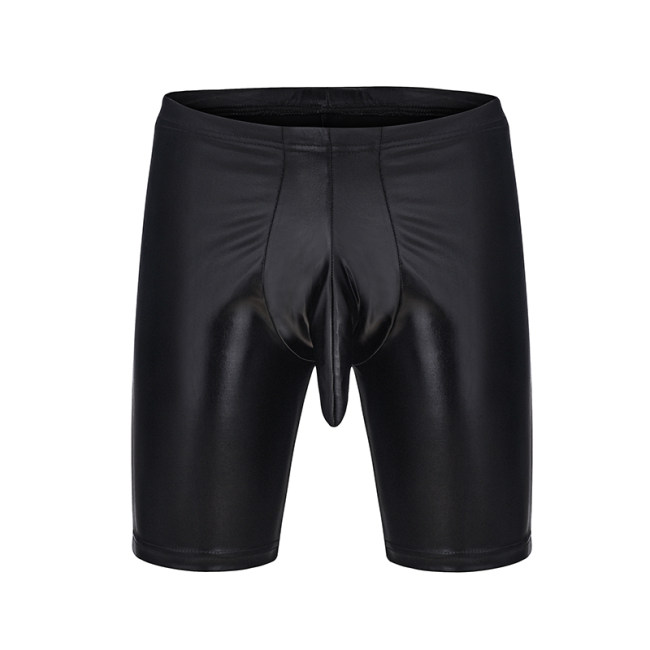 Barwear Club Tight Men Shorts Patent Leather Pants Sexy Underwear N988