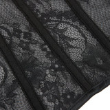 Lightweight Tight Abdomen 4 Buckle Version Of Perspective Lace Waist Corset QF869