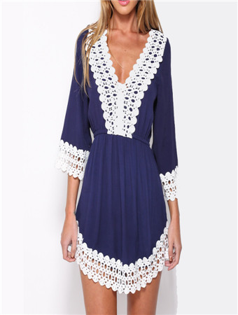 Womens boho sleeve off shoulder mini dress M30050