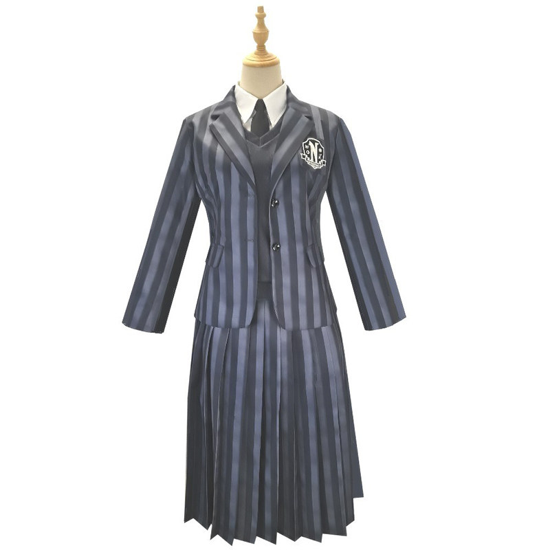 The Addams Family Costumed Female Wednesday Same Style Cosplay School Uniform YZ411