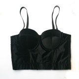 Real Velvet Bra Solid Color Steel Ring Body Shaping Vest All-Match Corset KN8199