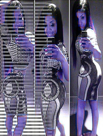 Fashion Design Adult Women Bandage Bodycon Print Dress M3811