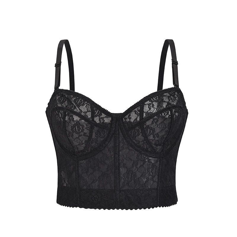 Sexy Black Transparent Bra Lace Push Up Corset Crop Tops M21971