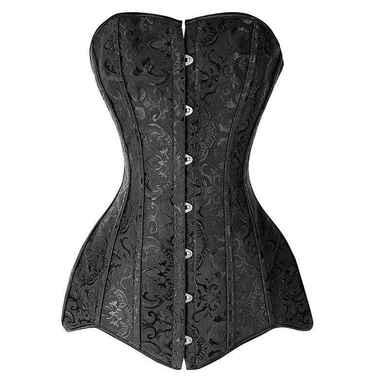 14 Steel Boned Overbust Long Corset M1430