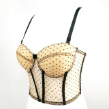 Polka Dot Lace Embroidery Sexy Women Chest Wrap Translucent Top KN8262