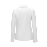 Short Suit Jacket Double Breasted Top Coat Solid Color Women Blazer H2013
