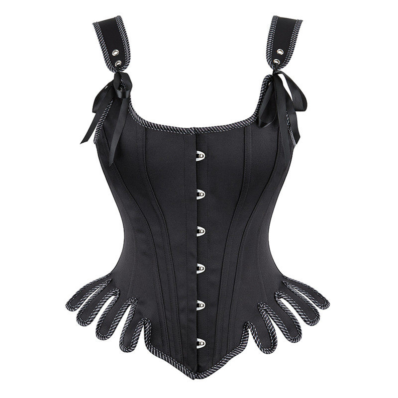 Sexy Steampunk Vinatge Jacquard Underbust Shoulder Straps Steel Boned Corset WK2209