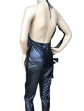 Sexy v one piece lether suit M7291b