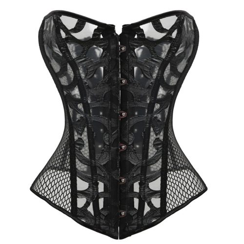 Sexy Black Mesh Overbust Corset M1312