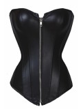 6XL Zipper front sexy leather corset m7122