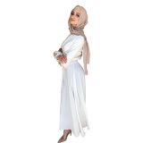 Moslem Women Dress Scarf Party Evening Elegance Plus Size Lace Waist Dress 20373