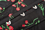 Vintage Lace Up Boned Overbust Waist Trainer Floral Embroidery Corset M22019