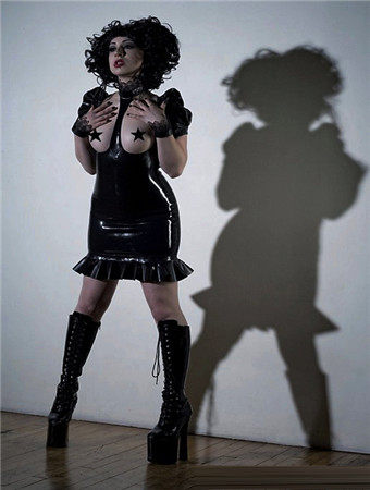 Super style woman PVC leather dress M7005