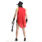 Circus Magic Costume Men Tuxedo Halloween Cosplay Animal Trainer Costume XY82223