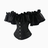 Sexy Off Shoulder Ruffles Sleeves Overbust Corset Top WK2276