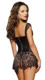 Plus Size S-5XL Black adult women lace corsets M1341