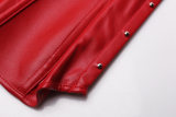 Red leather corset m7081a