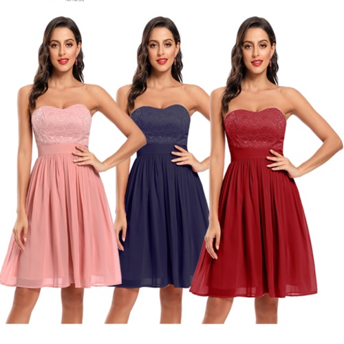 Dew Shoulder Word Gets Snow To Spin Wrap Bosom Skirt Melting Small Formal Dress CD070