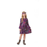 Carnival Children Vintage Hippie Disco Costume Cosplay Costume Purple Skirt YM5819
