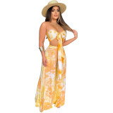 sexy tube top slim two piece top and pants sets M8599