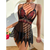 New Lace Sleepwear Sexy Women's Camisole Mesh Nightdress Sex Suit YSF2063