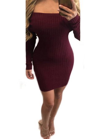 Slash neck collar cotton lace striped dress m88074