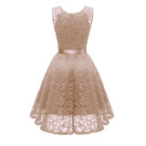 Big Swing Mesh Sexy Women Lace Modest  V-Neck Evening Dresses CD1592
