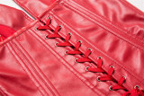 Best selling adult red black leather corset m1982