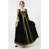 Medieval Court Witch Costume Cosplay Halloween Stage Performance Dress YM9307