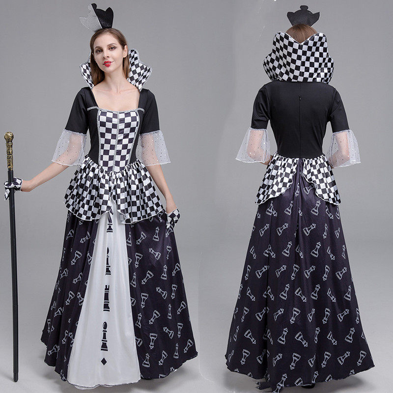 Sexy Adult Queen Dress Poker Alice In Wonderland Women Cosplay Costume M40770