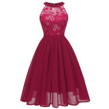 Elegant Wedding Chiffon Halter Women Party Summer Dress Casual CD1645