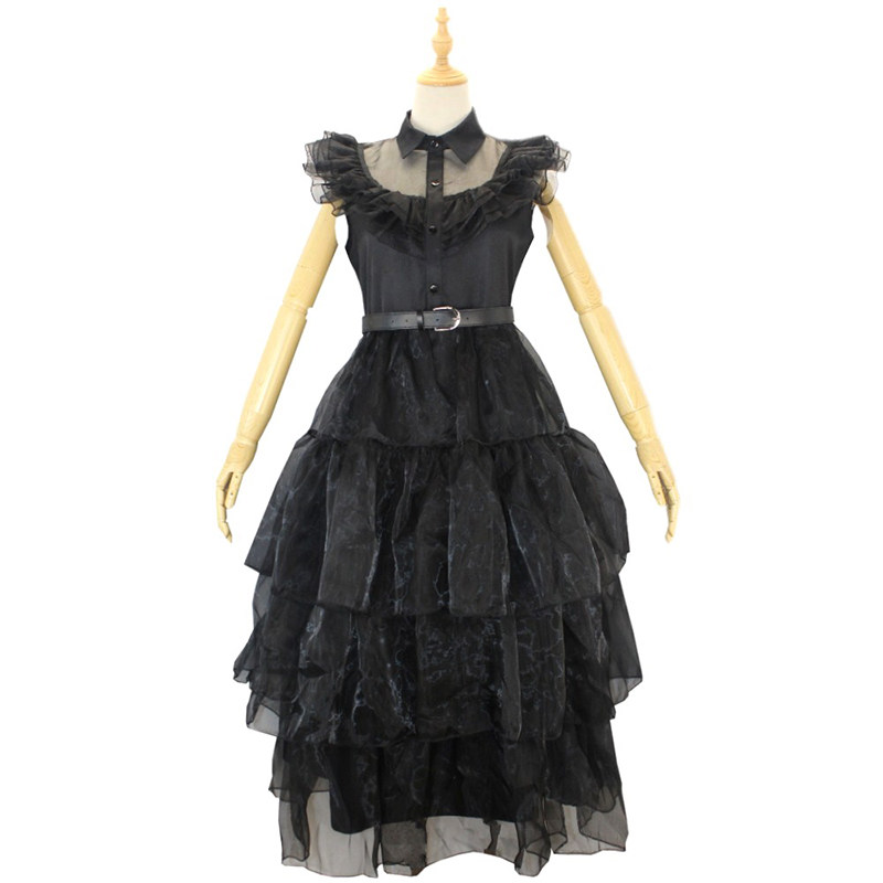 Addams Family Gauze Dress Costume Wednesday PROM Dress Cosplay YF411