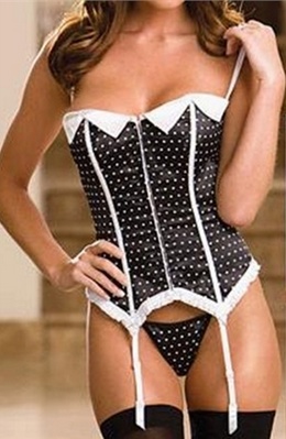 sexy dot satin corset M1683