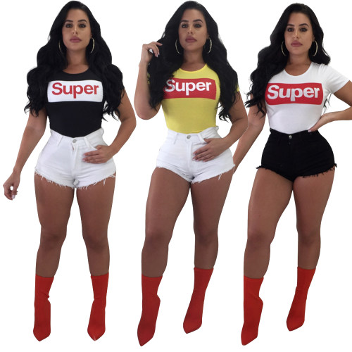 Plain Fashion Women T-shirt M8222