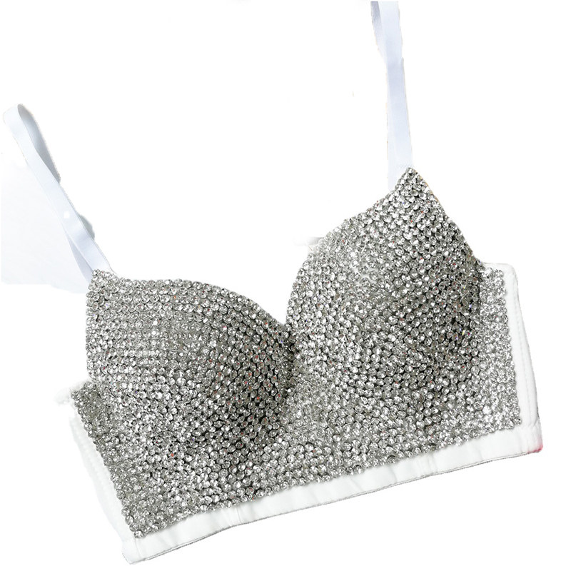 Body Shaping Wipe Chest Performance Sexy Crop Wrap Chest Nail Bead Top 8900