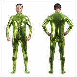 Mens Sexy Leather Metallic Zentai Suit M7328