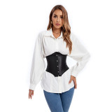 Plus Size Black Contracted Abdominal Belt Short Style Outer Wear Waist Corset QF859