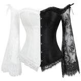 Black White Gothic Corset Top M1418C