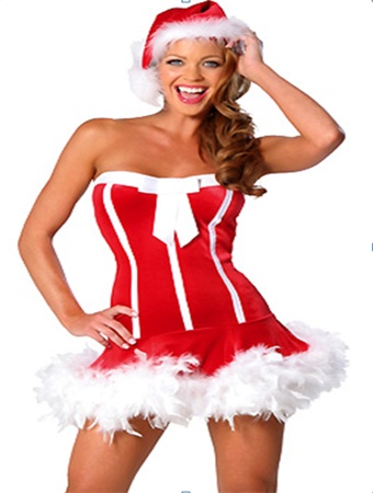 Sexy Strapless Christmas Mini Dress M1010