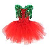 Sexy Sequin Christmas Corsets Bustiers with Tutu Skirt 2 Piece Set WK2305A